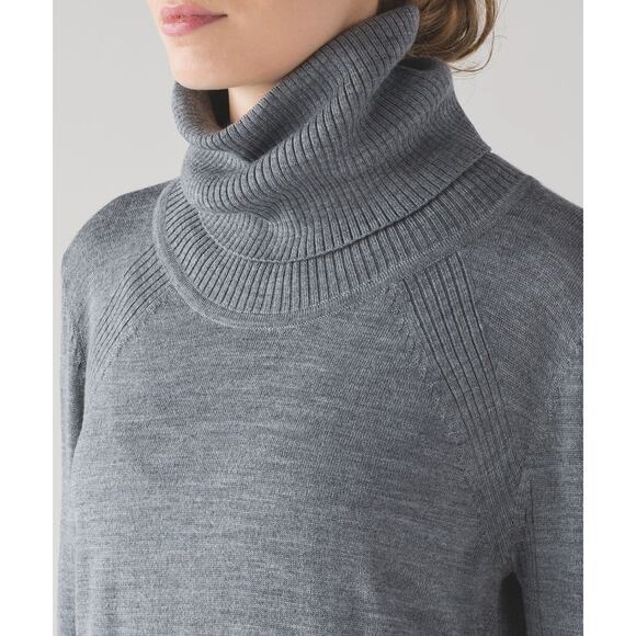 Lululemon Sweat And Savasana Sweater Heathered Medium Grey Merino Wool Cashfeel - Picture 9 of 12